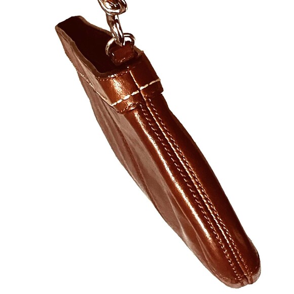 Coach Ashley Handbag Clutch Wristlet Mahogany Brown Pleated Leather Purse F13734 - Picture 11 of 16